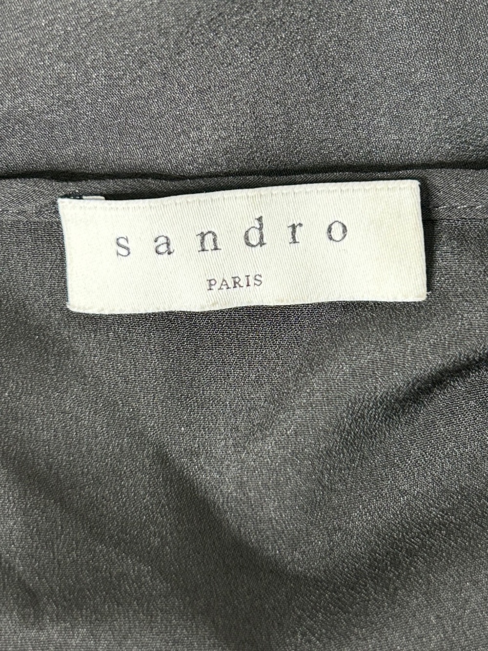 Sandro Black Viscose Slip Dress Minimalist V Neck Mini Size 40/8 - Picture 5 of 12